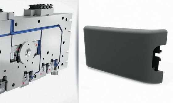 Servo-electric hot runner systems support of ultra-light armrests