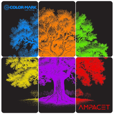 Color etching technology for dark plastic surfaces