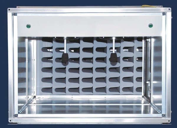 Basotect in acoustic unit with active and passive sound cancellation