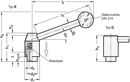 Budowa mechanizmu dźwigni nastawnej bezpiecznej na przykładzie GN 312
