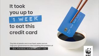 Humans eat a credit card 