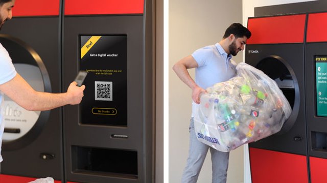 Pour out your container recycling and walk away