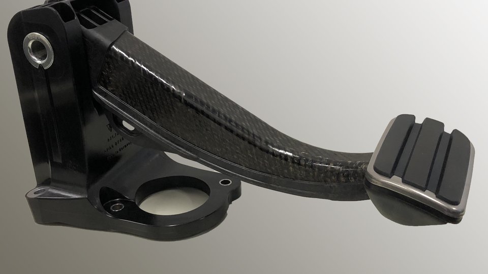 First all-plastic brake pedal for battery-electric sports car