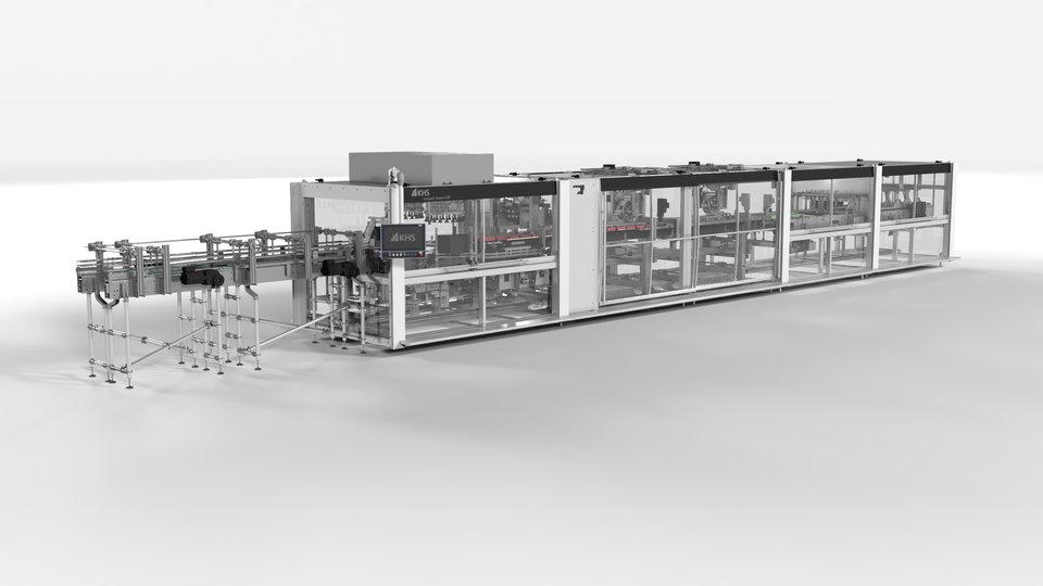 A new KHS machine processes can toppers made of cardboard