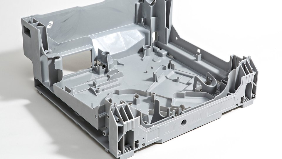 Dishwasher components made from recycled plastic