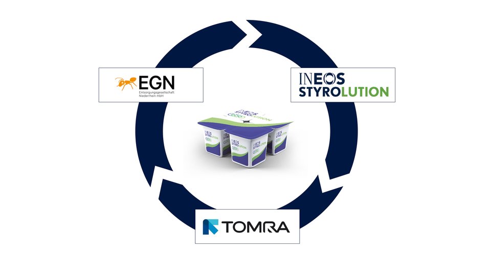Tomra, Ineos Styrolution and Egn to recycle post-consumer polystyrene waste into food contact polystyrene.