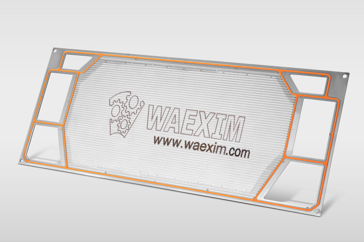 Bipolar plates for fuel cells are sealed with silicone in a single process.