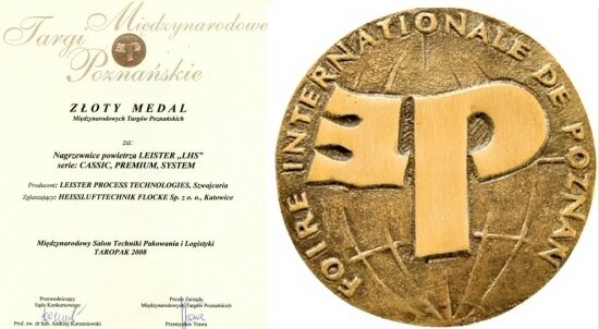 Złoty medal Taropaku za nagrzewnice powietrza Leister