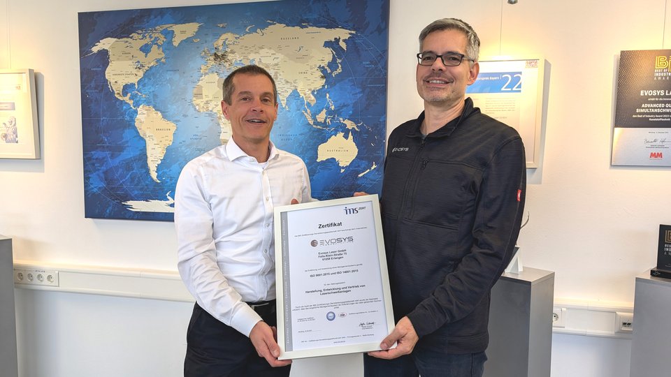 Evosys receives environmental certification ISO 14001:2015