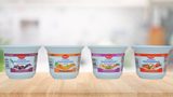 First recycled yoghurt cup in supermarket