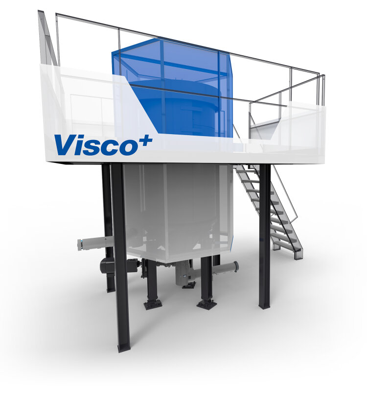 BBE's Visco+ liquid state polycondensation unit for precise viscosity adjustment in PET recycling processes.