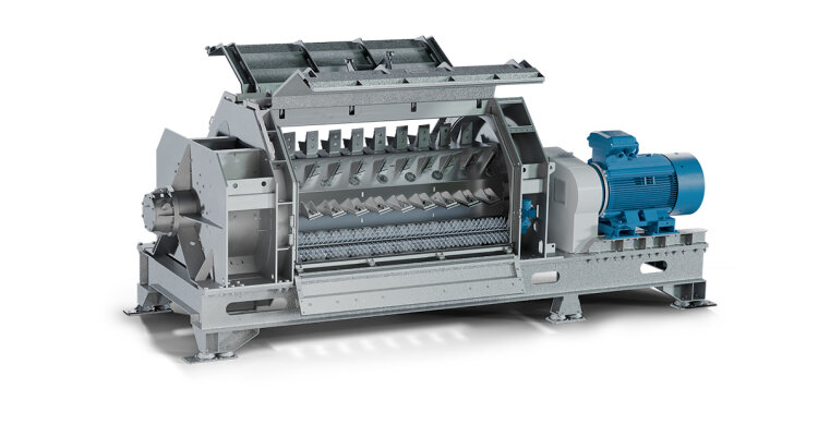 The new Mechanical Dryer T 150-300 sets standards in large-scale drying, featuring a rotating sieve basket with integrated water spray nozzles for comprehensive cleaning and rapid moisture removal. Image: Herbold Meckesheim, Germany