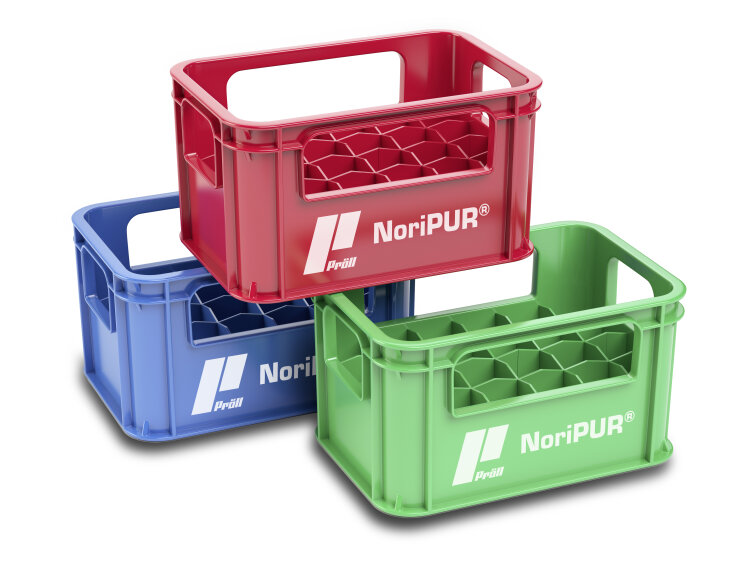 Printing of Noripur highly opaque white screen printing ink on beverage crates