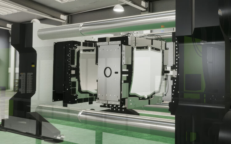 ‘In-mould coating’ eliminates the need for expensive downstream painting lines: PUR flooding in the Engel clearmelt process.