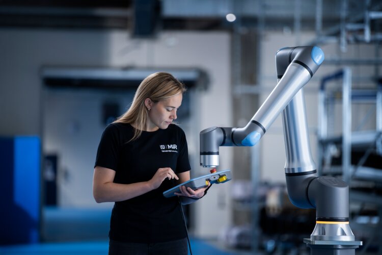 Universal Robots collaborative robot in a production application