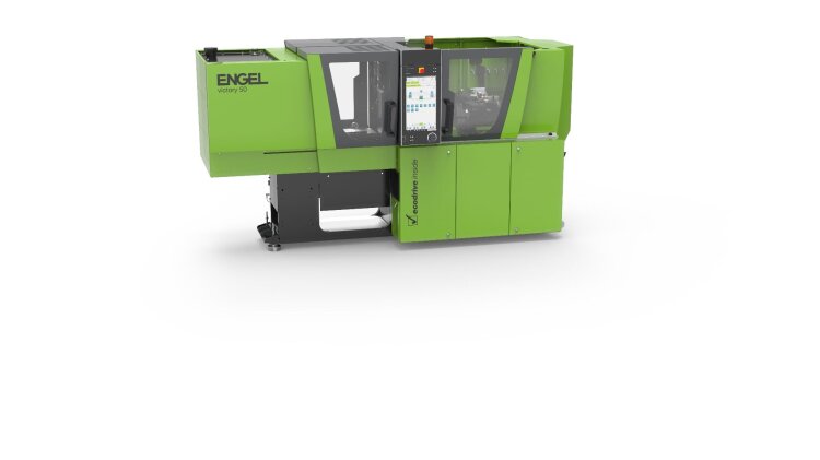 Flexibility with a small footprint for modern medical production: the compact tie-bar-less Engel victory 50 injection moulding machine produces HDPE gel applicator tubes with high economic efficiency, repeatability and precision.