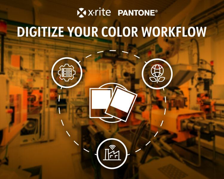 Presentation of X-Rite Pantone color management solutions at industrial trade shows