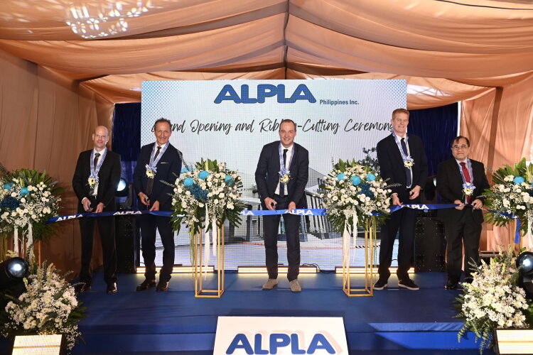 Packaging specialist ALPLA celebrated the official opening of its plant in Calamba City on 19 March. Pictured from left: Christian Kotschy (General Manager ALPLA Philippines), Johann Brieger (Ambassador of Austria), Walter Ritzer (COO ALPLA Group), Rona.