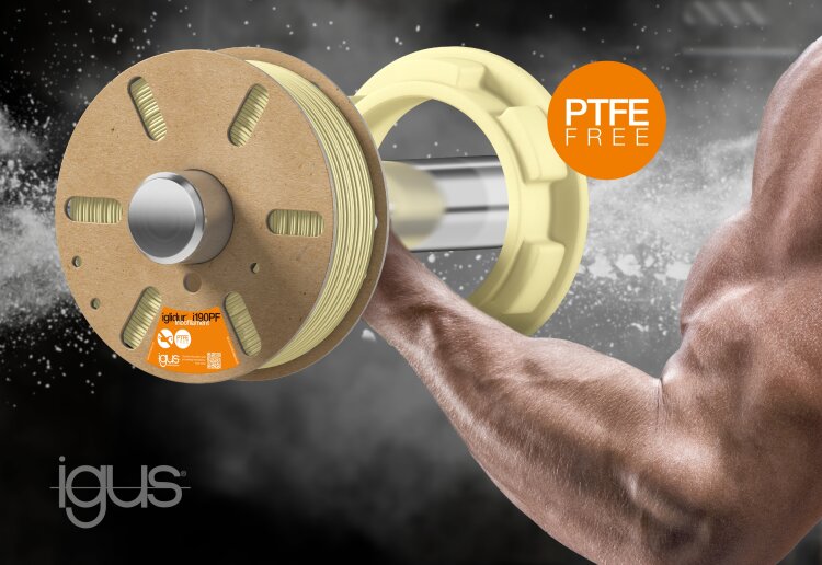 With iglidur i190PF, igus has developed an extremely robust filament for 3D printing of wear-resistant, PTFE-free special parts.