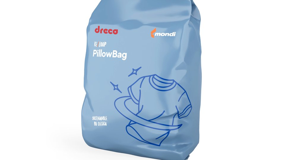 Mondi and Dreco are introducing a washing powder bag with 50% PCR