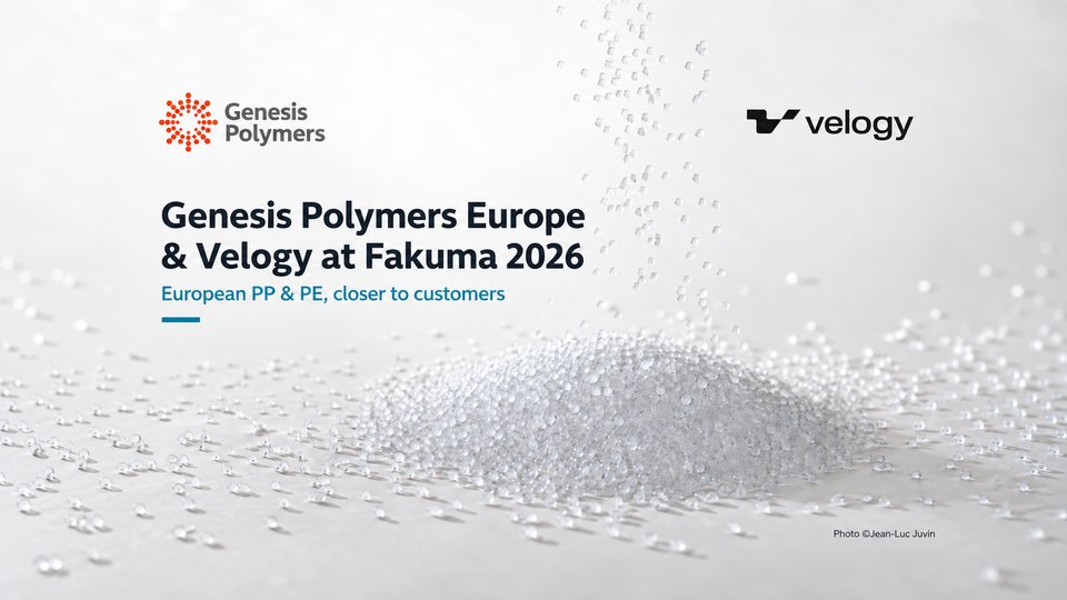 Genesis Polymers Europe and Velogy to show PP and PE at Fakuma 2026