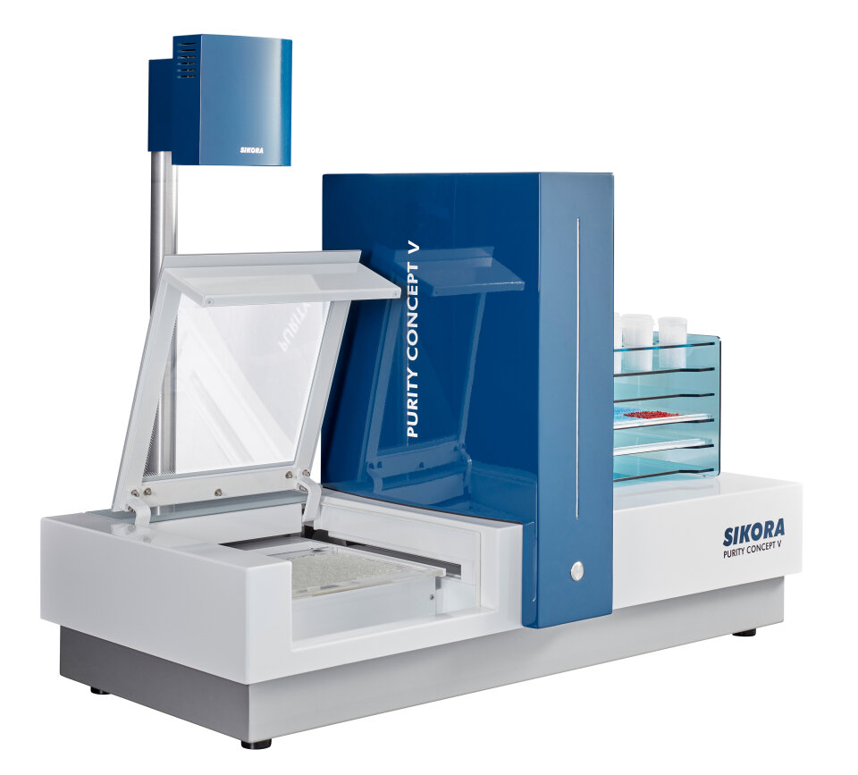 The Purity Concept V laboratory system inspects and analyzes pellets, flakes, and test plates