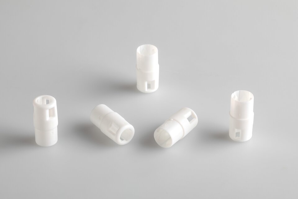 Auto-injector component, precision-manufactured in volumes of millions on the Engel e-mac