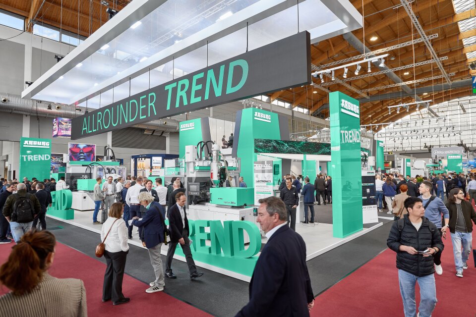 Allrounder Trend area at the Arburg stand during Fakuma 2026