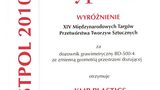 Firma KMP Plastics z wyróżnieniem targów Plastpol 2010